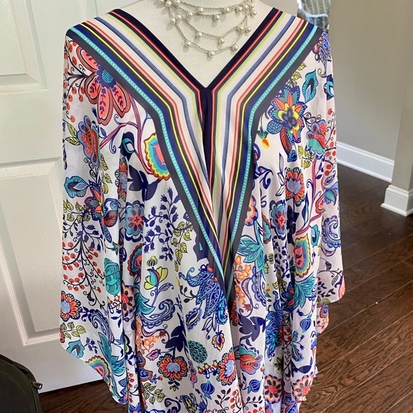 NWOT Milly for DesigNation Floral Caftan Tunic Top - Picture 2 of 9